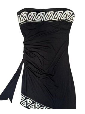 Vintage Y2K Cache Strapless Mini Dress 6 Bodycon Sexy 90s Greek Mod Retro Chic